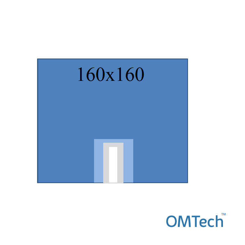 Покриття операційне OMTech™ для ЛОР-хірургії №2 160см х 160см - на дугу, з U-подібним адгезивним операційним полем 50х7см та поглинаючою зоною (СМС - 35 г/м2)